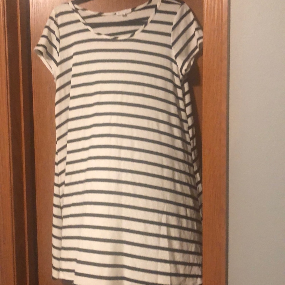 Black and white stripe swing dress